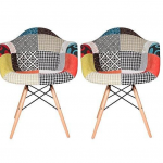 Ghế Cafe Eames Có Tay Thổ Cẩm